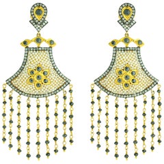 9.8 Carat Diamond Pearl Earrings