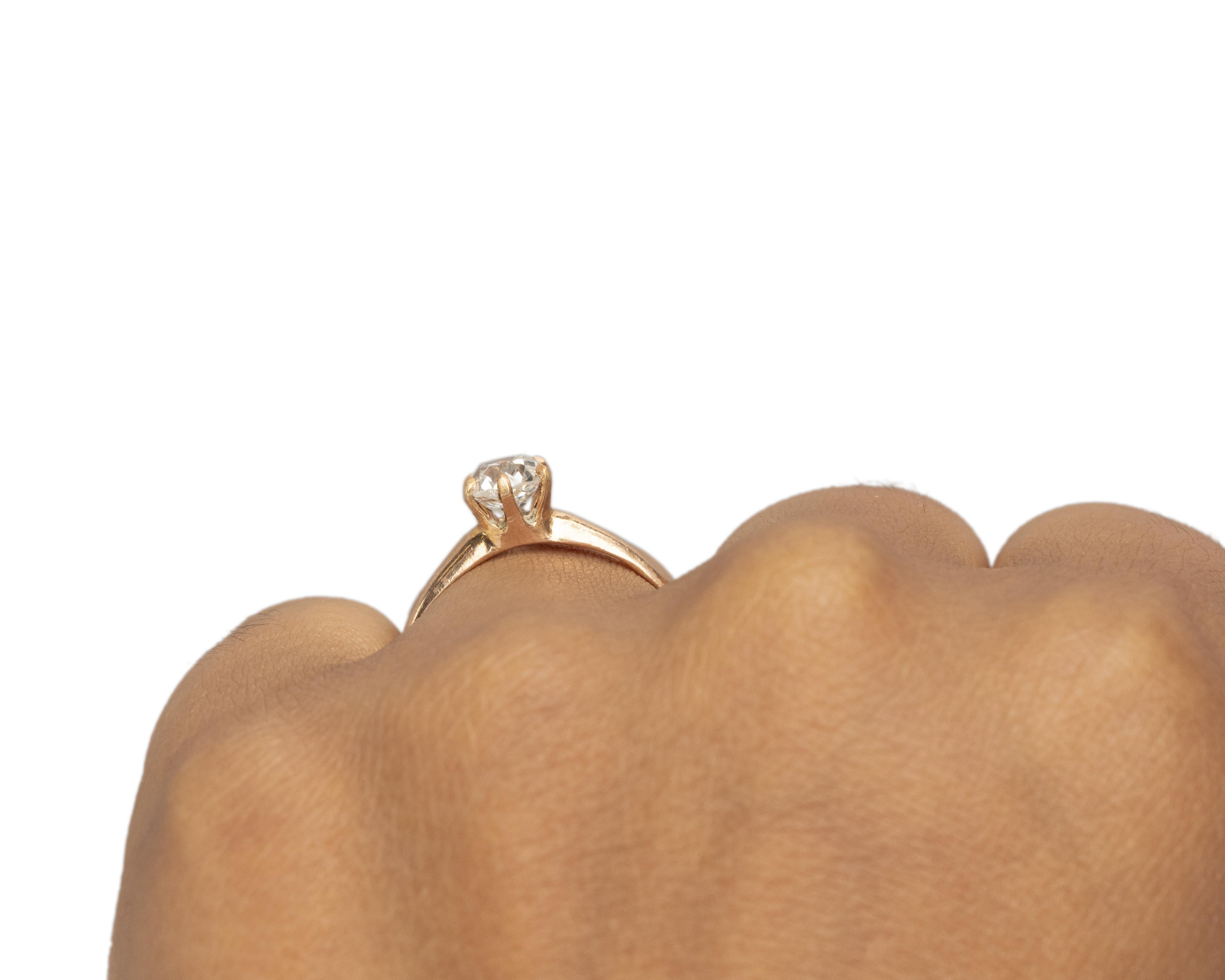.98 Carat Edwardian Diamond 14 Karat Yellow Gold Engagement Ring In Good Condition For Sale In Atlanta, GA