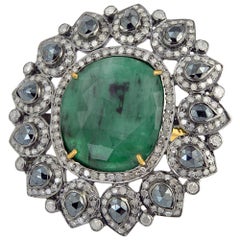 9.8 Carat Emerald Spinel Diamond Cocktail Ring