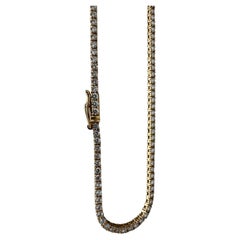 Collier de tennis en or jaune 18 carats avec diamant miné de 9,8 carats