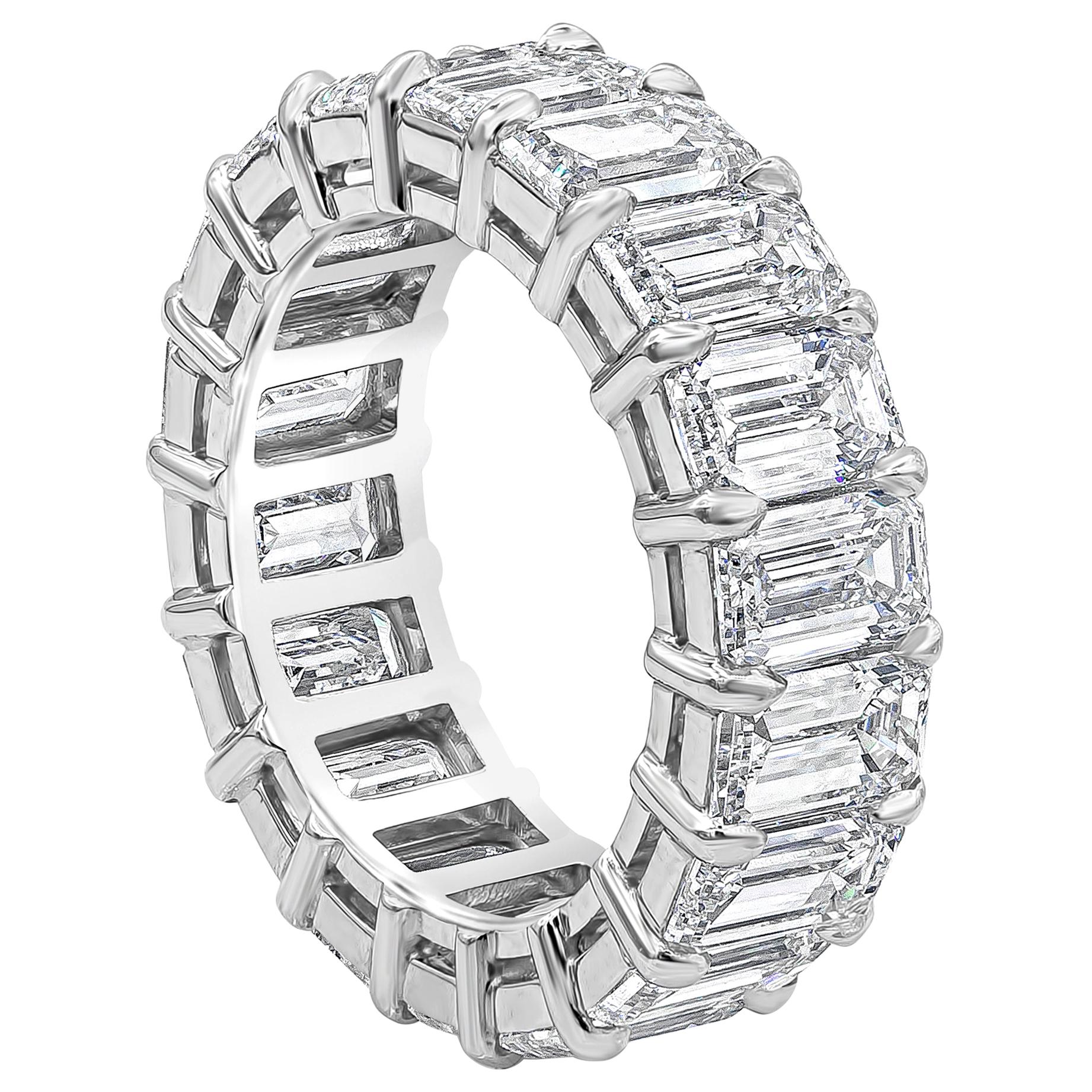 Roman Malakov, alliance d'éternité avec diamants taille émeraude de 9,80 carats en vente