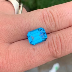 9.80 Carat Glamorous Faceted Swiss Blue Topaz Emerald Shape Gemstone