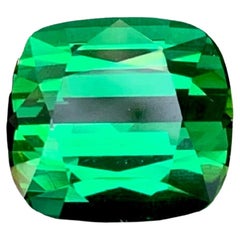 9.80 Carat Natural Loose Fine Quality Green Tourmaline Cushion Cut Afghan Gem