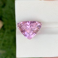 9.80 Carat Natural Loose Hot Pink Kunzite Stone Trilliant Cut Afghan Gemstone