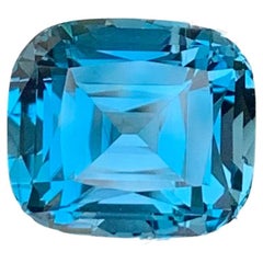 9.80 Carat Natural Loose London Blue Topaz Stone Cushion Cut African Gemstones