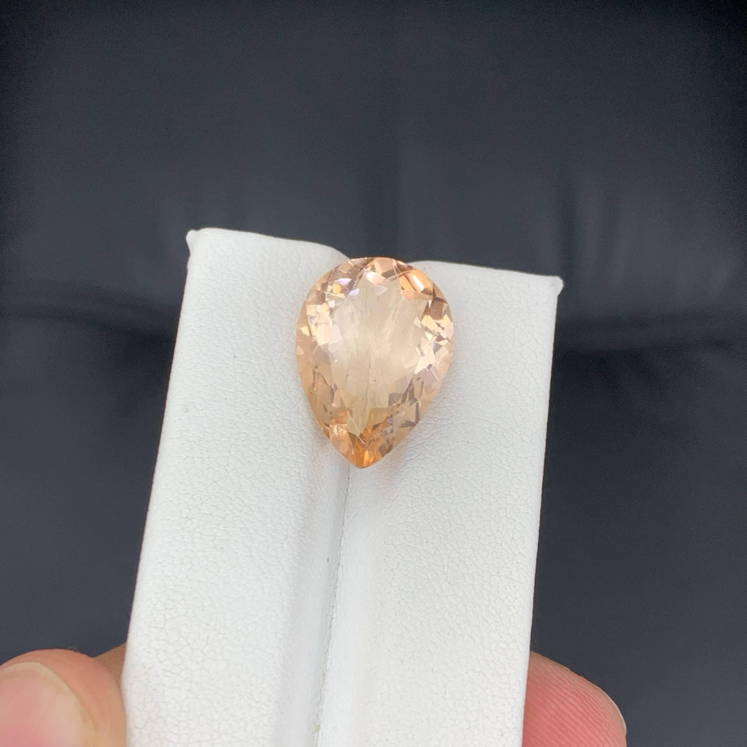 9,80 Karat Natürlicher loser Pfirsich Morganit Stein Birnenschliff Afrikanischer Edelstein im Angebot 4