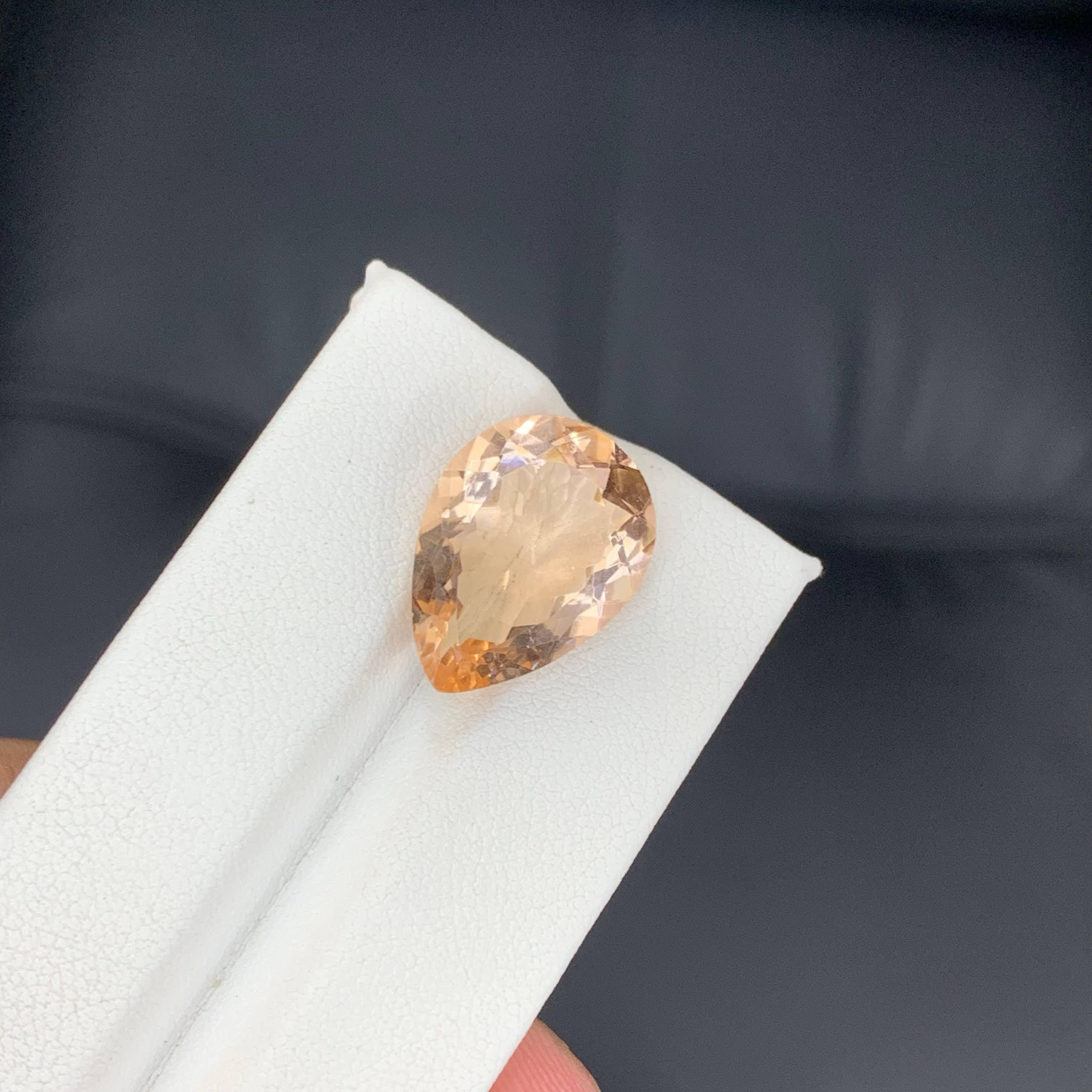 9,80 Karat Natürlicher loser Pfirsich Morganit Stein Birnenschliff Afrikanischer Edelstein im Angebot 5