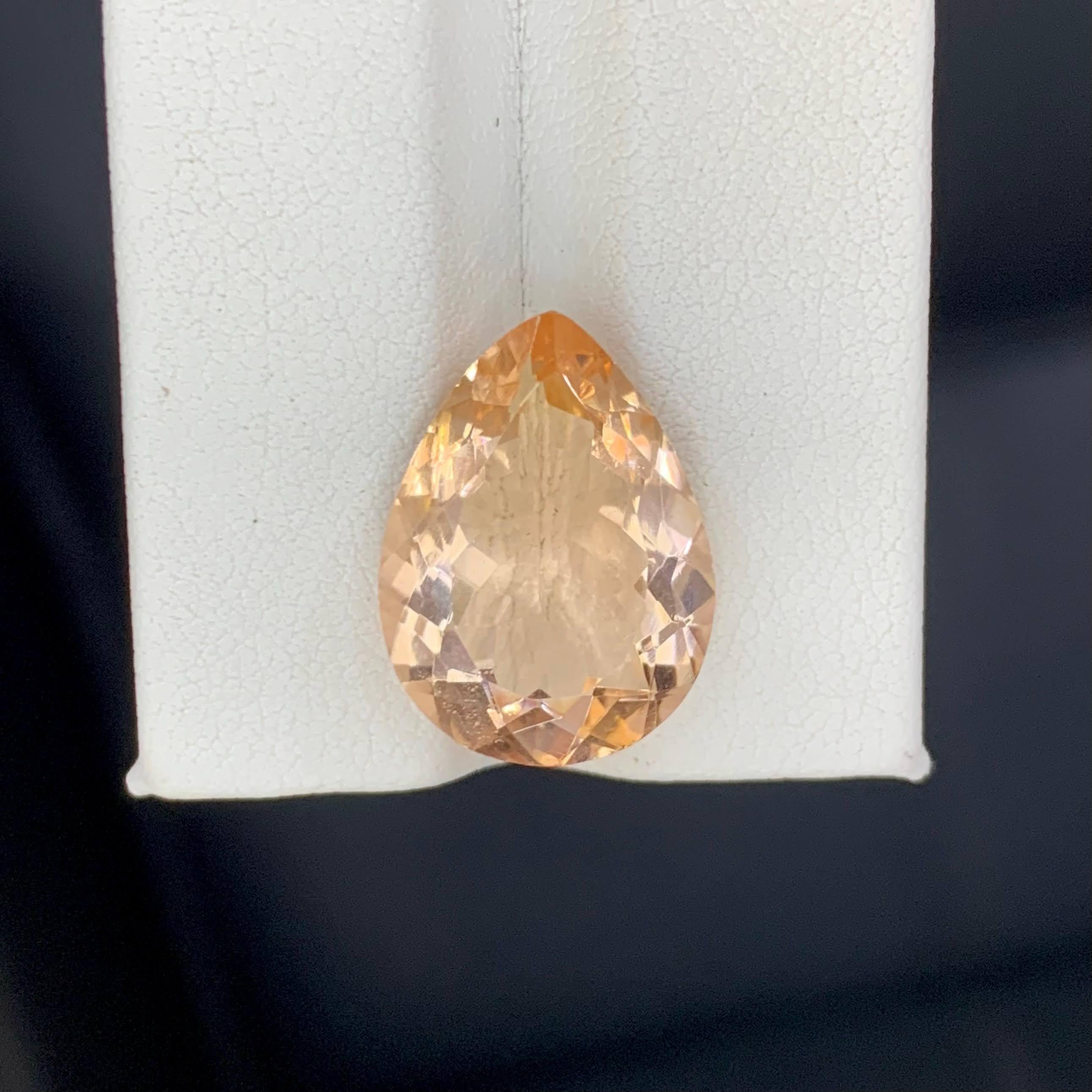 9,80 Karat Natürlicher loser Pfirsich Morganit Stein Birnenschliff Afrikanischer Edelstein (Moderne) im Angebot