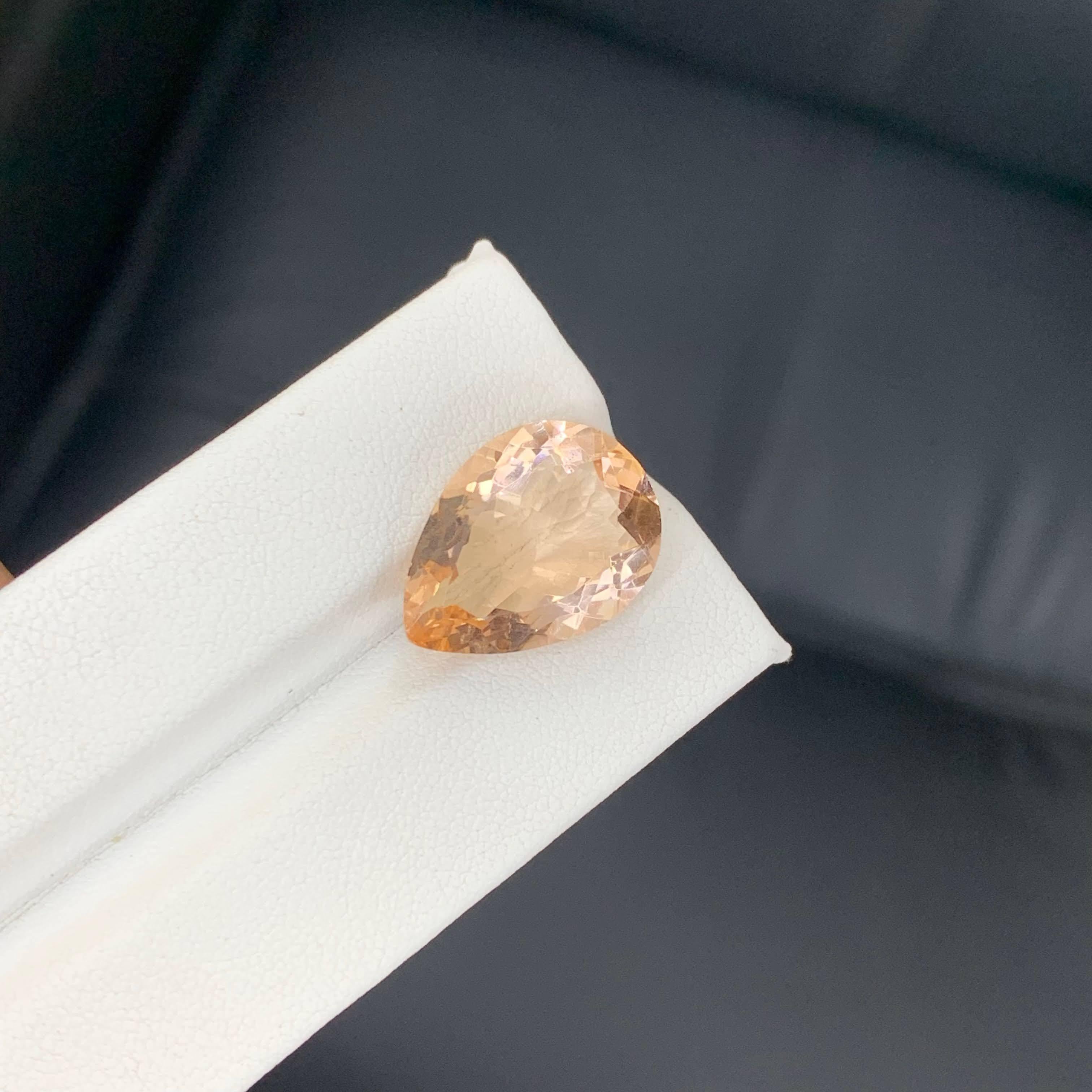 9,80 Karat Natürlicher loser Pfirsich Morganit Stein Birnenschliff Afrikanischer Edelstein für Damen oder Herren im Angebot