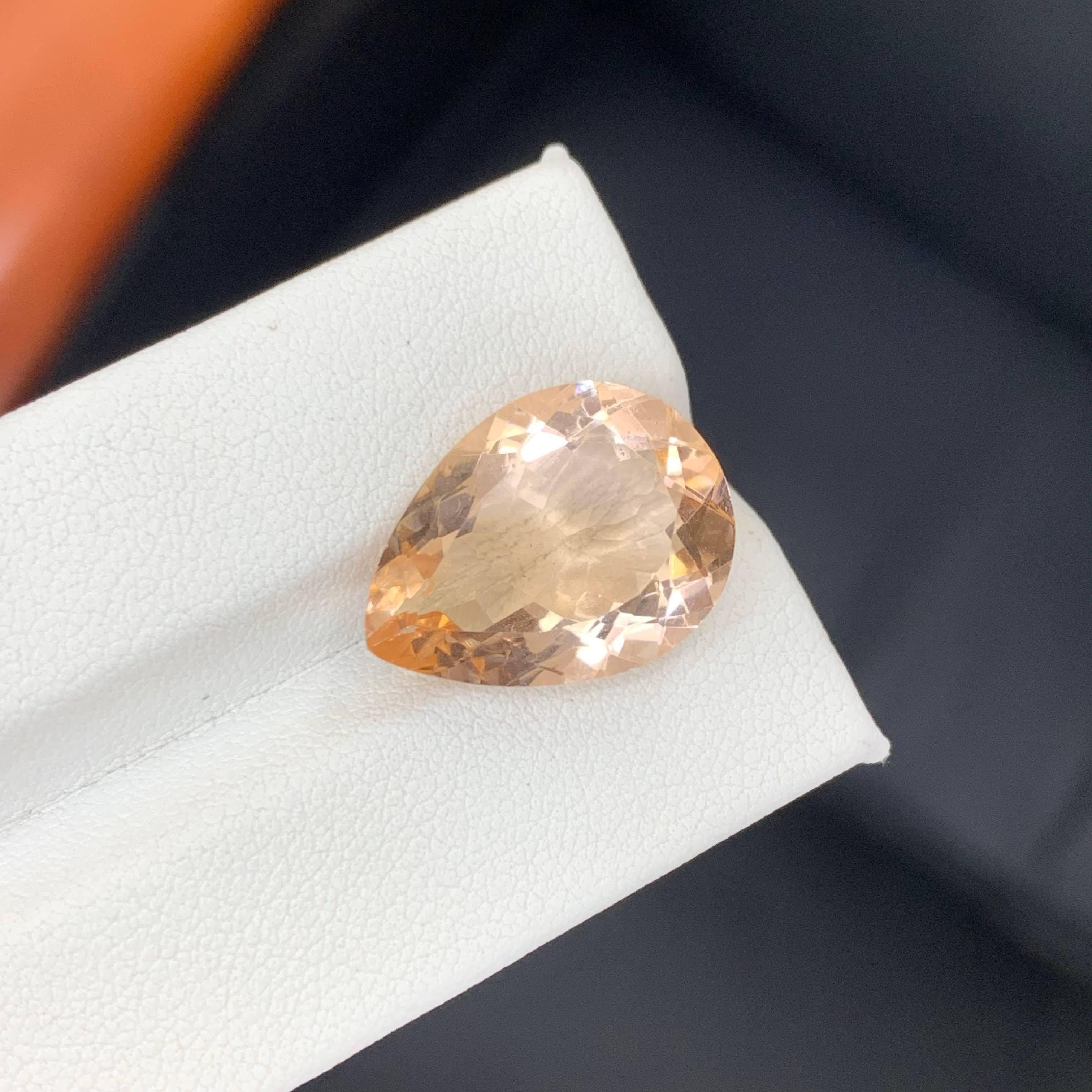 9,80 Karat Natürlicher loser Pfirsich Morganit Stein Birnenschliff Afrikanischer Edelstein im Angebot 1