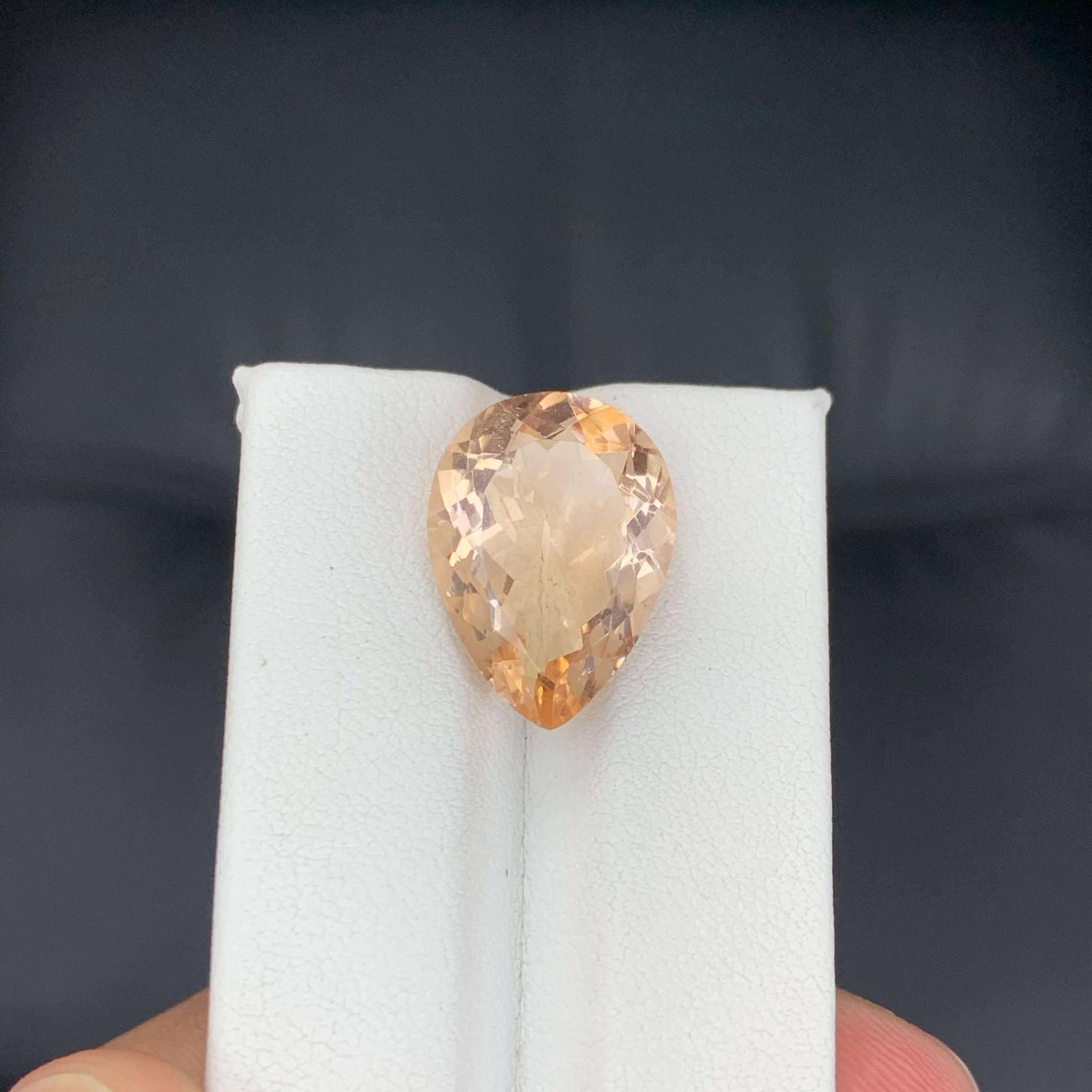 9,80 Karat Natürlicher loser Pfirsich Morganit Stein Birnenschliff Afrikanischer Edelstein im Angebot 3