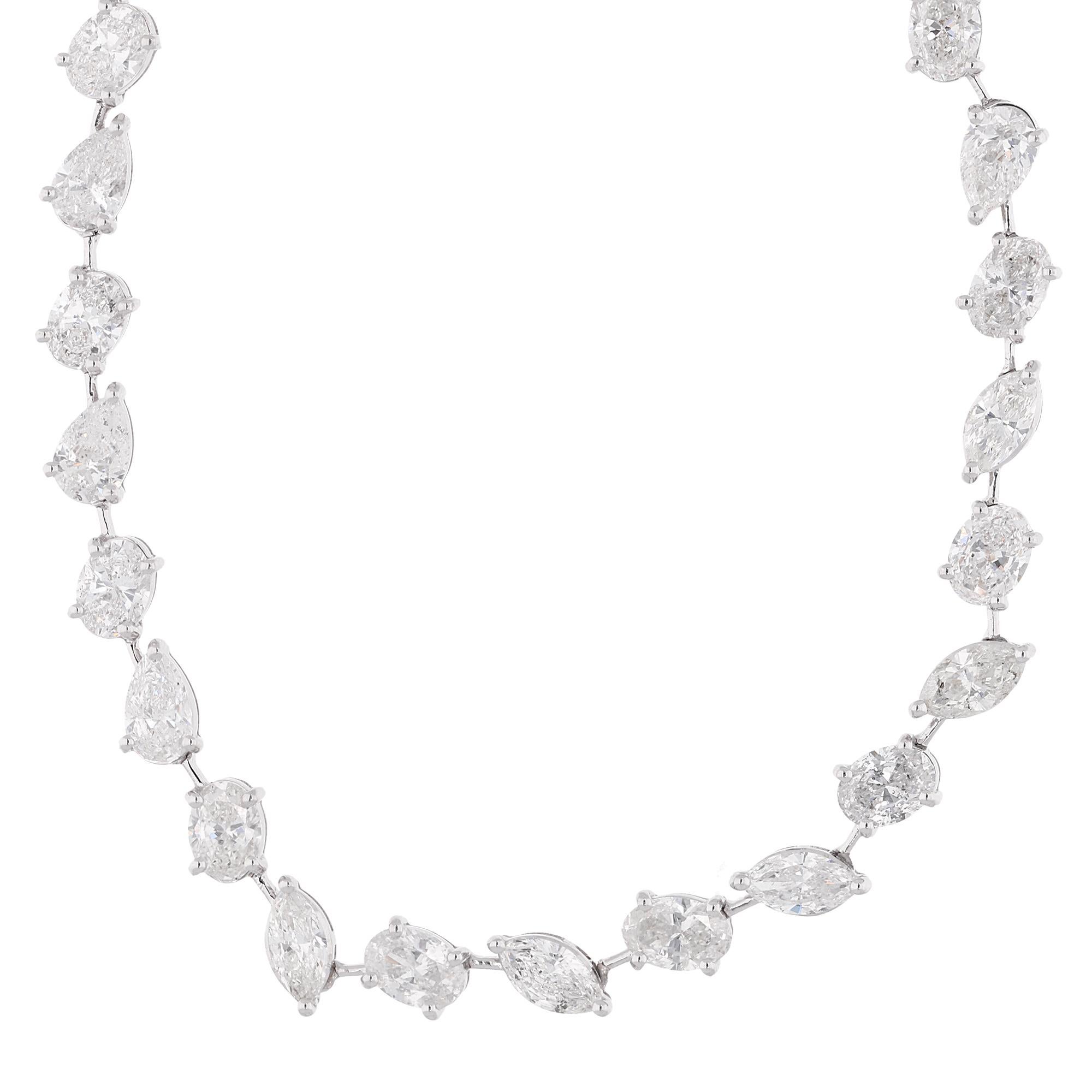 This 9.80 Carat SI Clarity HI Color Multi Shape Diamond Necklace is a true statement piece that exudes elegance and sophistication. Whether worn for a special occasion or to add a touch of luxury to everyday attire, it is guaranteed to command