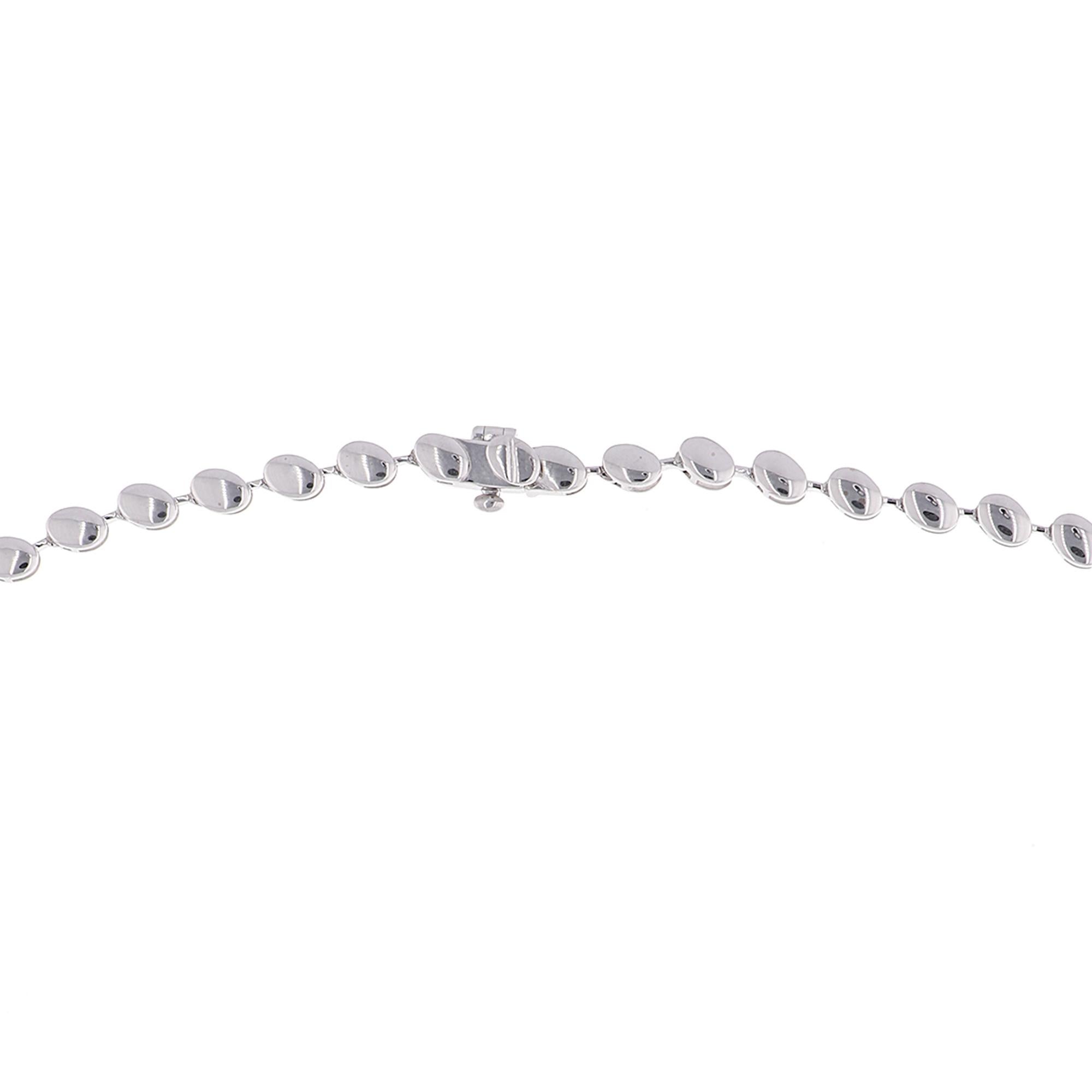 Women's 9.80 Carat SI Clarity HI Color Multi Shape Diamond Necklace 18 Karat White Gold For Sale