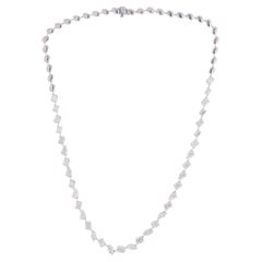 9,80 Carati SI Chiarezza HI Colore Collana di diamanti a forma multipla Oro bianco 18 carati