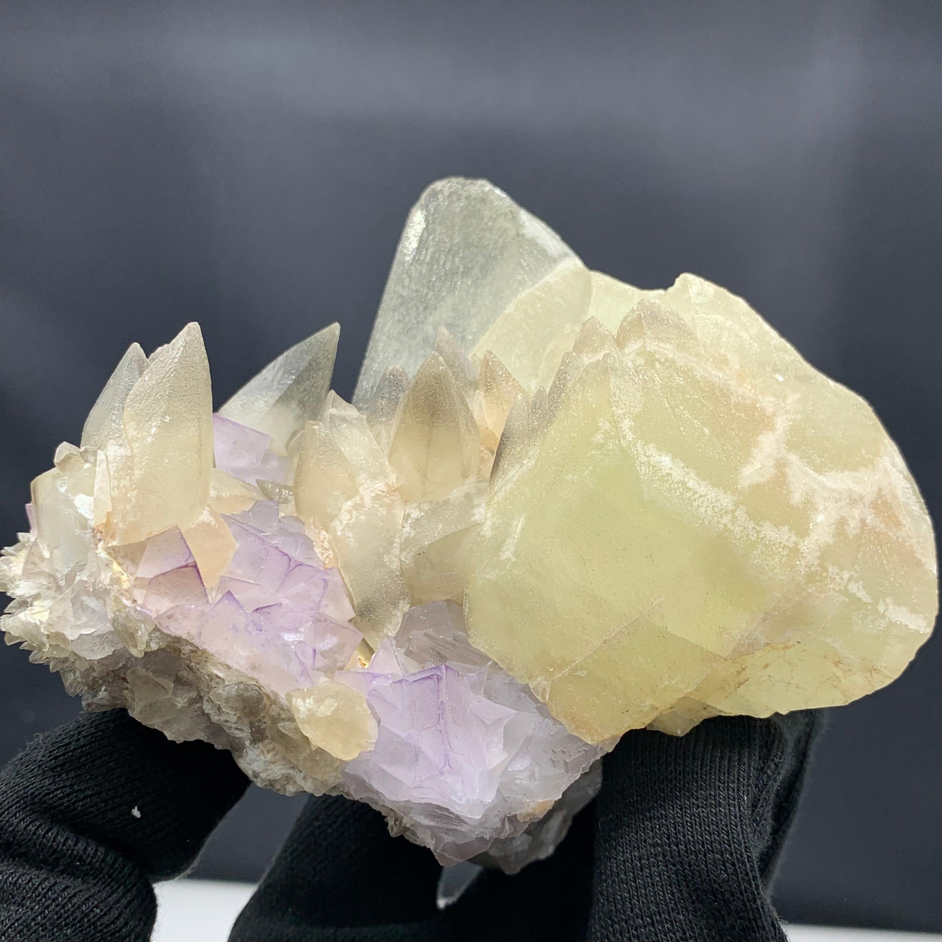 Pakistani 980 Gram Glorious Calcite With Florite Bunch From Balochistan, Pakistan  For Sale