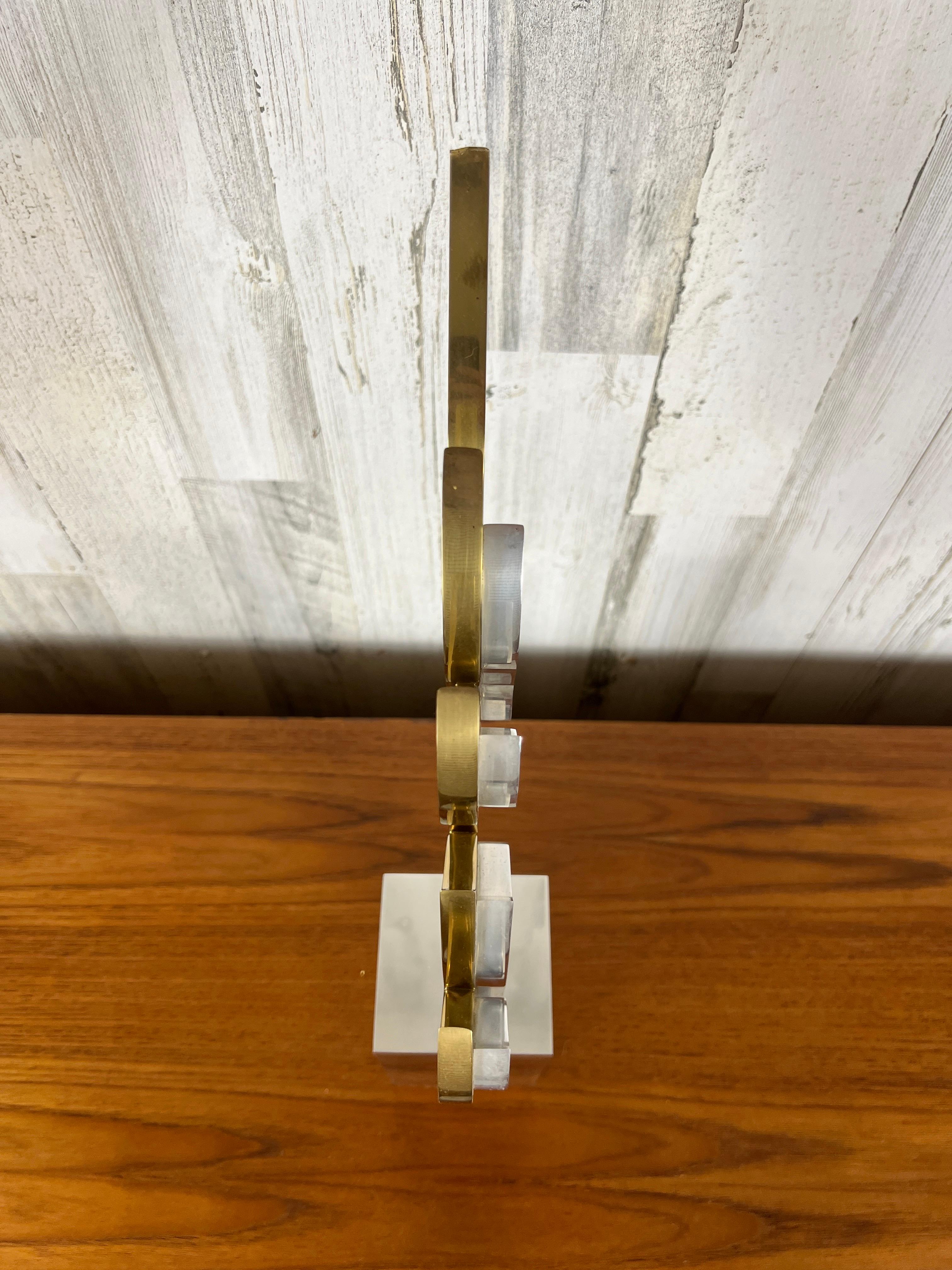 1980's Aluminum and Brass Sculpture by Michel For Sale 9