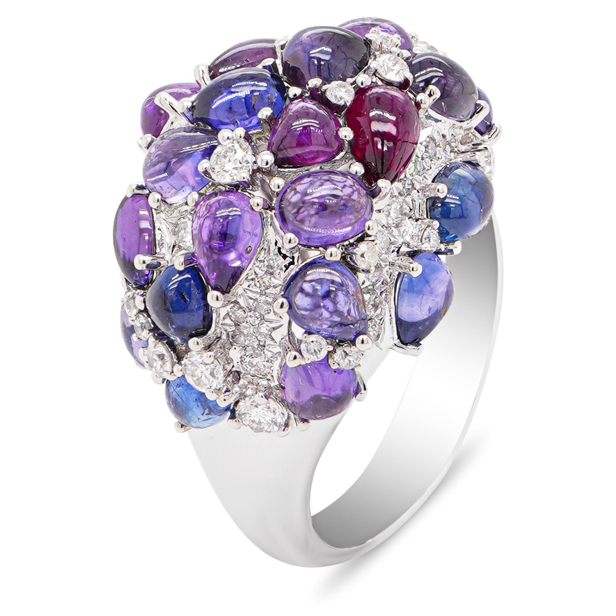 9.81 Carat No Heat 'Nebula' Color Sapphire 18K Candy Designer Ring In New Condition For Sale In Hung Hom, HK
