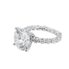 9.81 Carat Round Brilliant Diamond Ring Brilliant White 18K White Gold