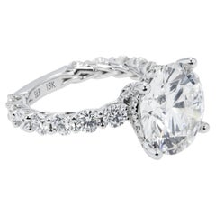9.81 Carat Round Brilliant Diamond Ring Brilliant White 18K White Gold