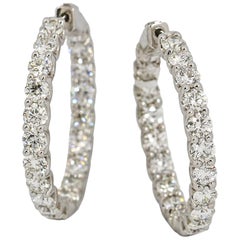 9.82 Carat 18 Karat White Gold Diamond Hoop Earrings 9.82 Carat 18 Karat White Gold Diamond Hoop Earrings