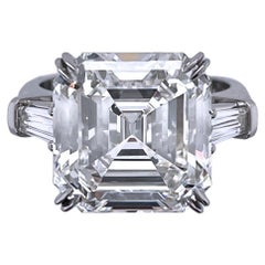 9.82 Carat Square Emerald Cut Diamond Ring GIA Certified