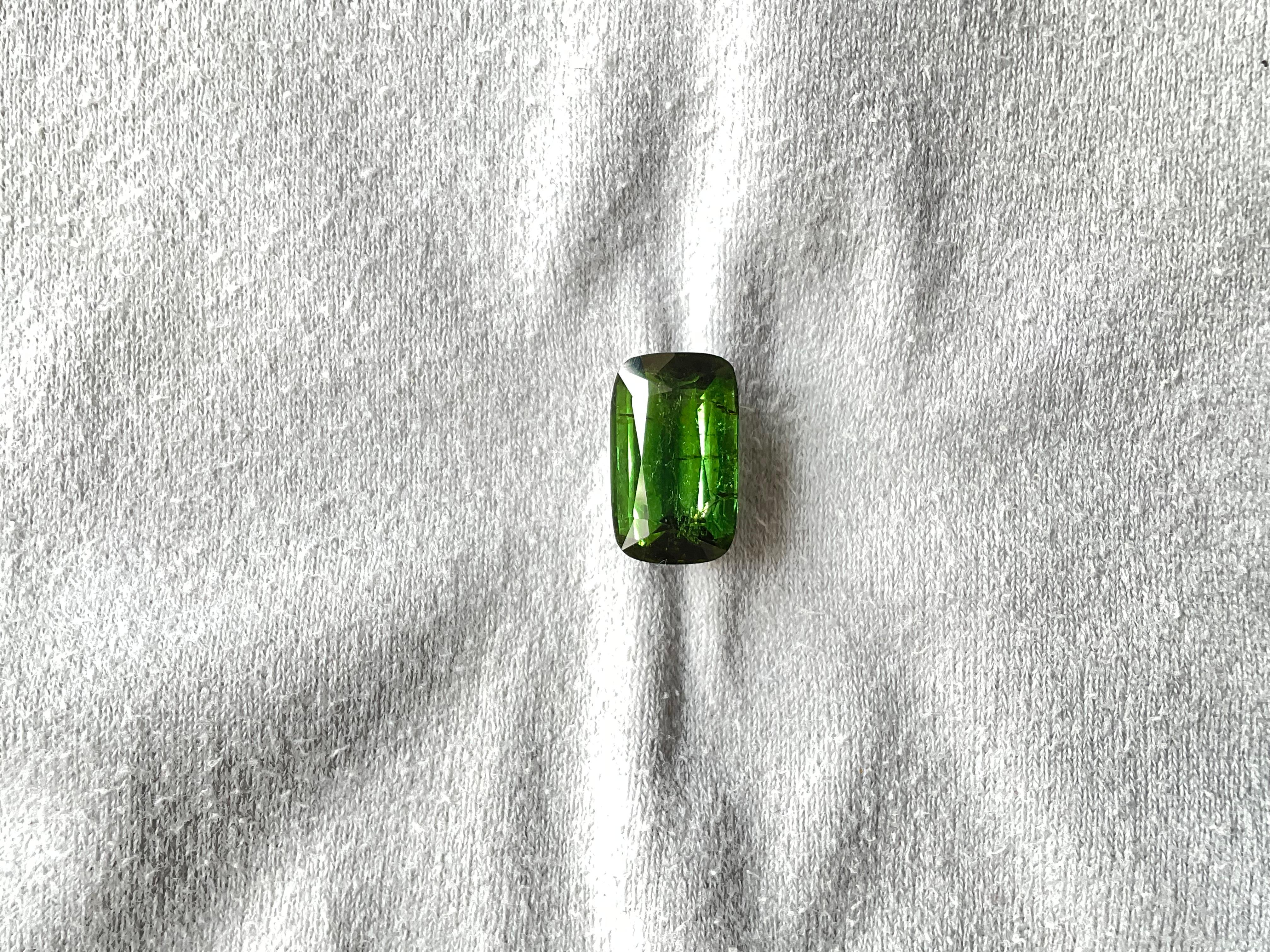 9,82 Karat Top Qualität Grüner Turmalin Cushion Cutstone für Schmuck Natürlicher Edelstein im Angebot 1