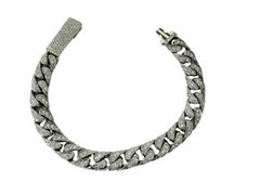 9.82ct Diamond Cuban Link in 18k White Gold Unisex Bracelet