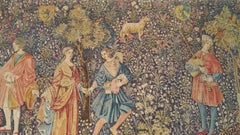 983 - Beautiful Jaquar Tapestry Vintage Aubusson Style Medieval Design