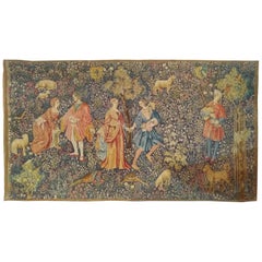983 - Beautiful Jaquar Tapestry Vintage Aubusson Style Medieval Design