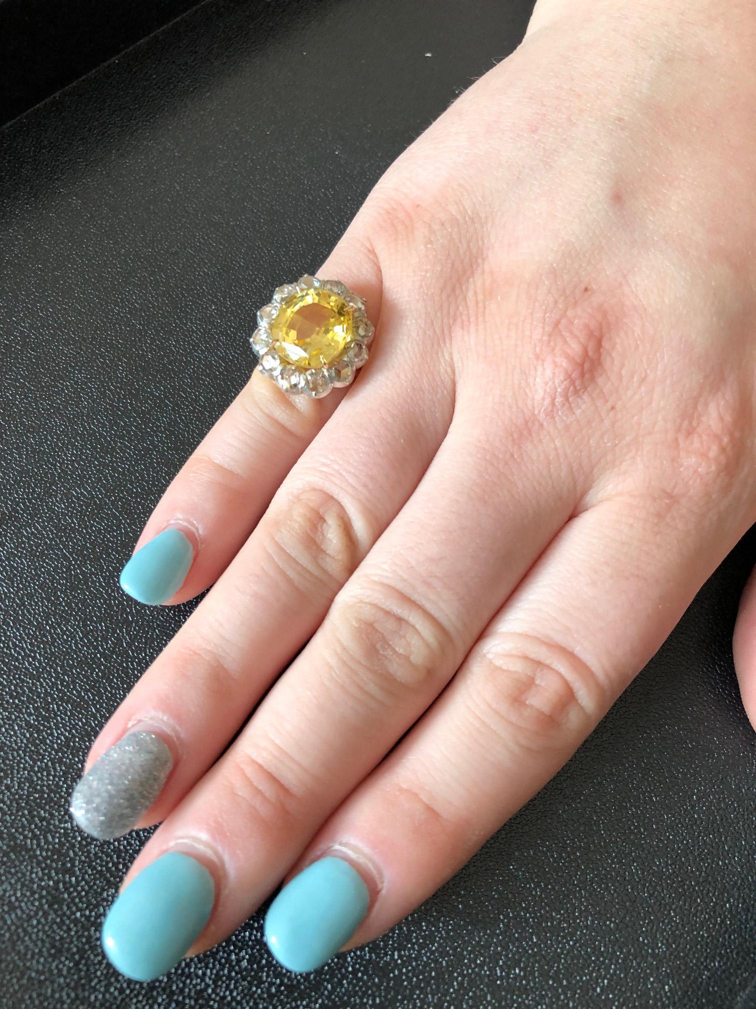 yellow sapphire with silver ring