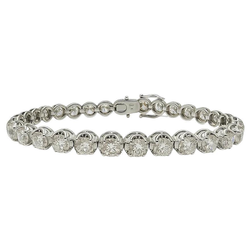 9,83 Karat runde Diamanten Krone Tennisarmband