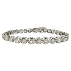 9,83 Karat runde Diamanten Krone Tennisarmband
