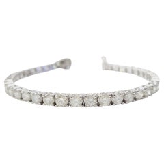 Bracciale tennis con diamanti naturali da 9,50 carati, oro bianco 14 carati