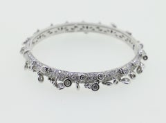 9.85 Carat Dangling White Diamonds Cuff Bracelets