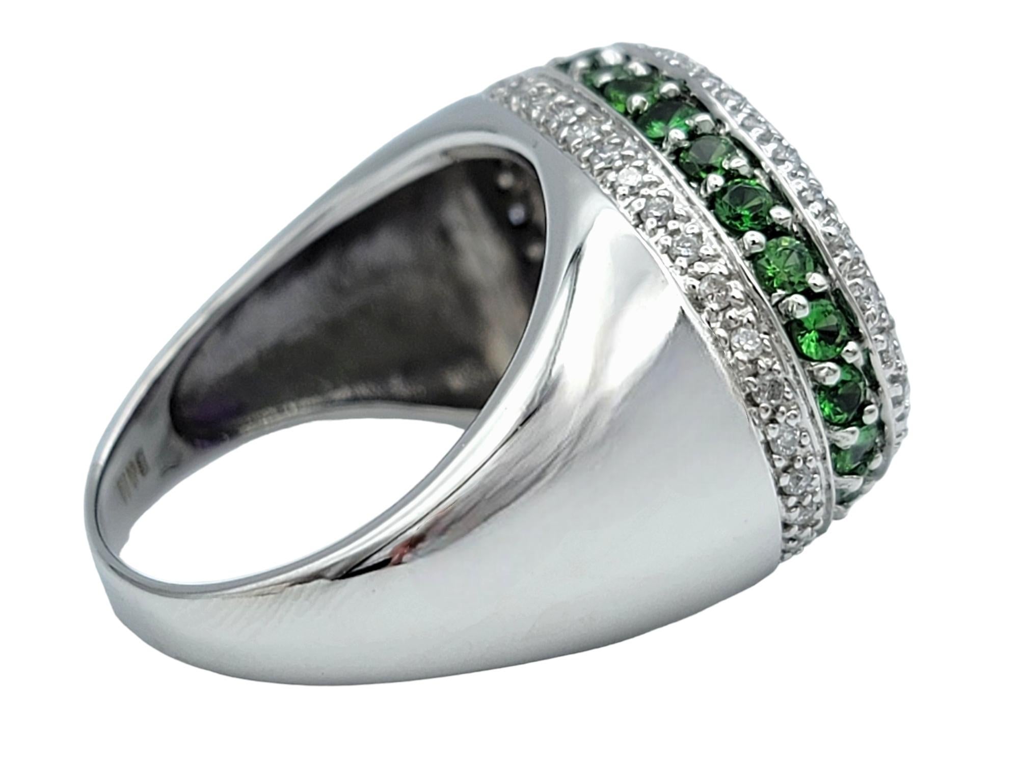 9.85 Carat Oval Amethyst with Tsavorite & Diamond Cocktail Ring in 14 Karat Gold In Good Condition For Sale In Scottsdale, AZ