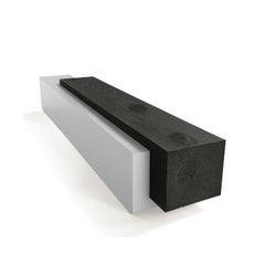 98.5" Indoor Bench in Volcanic Cedarwood and Grey Lacquered Metal