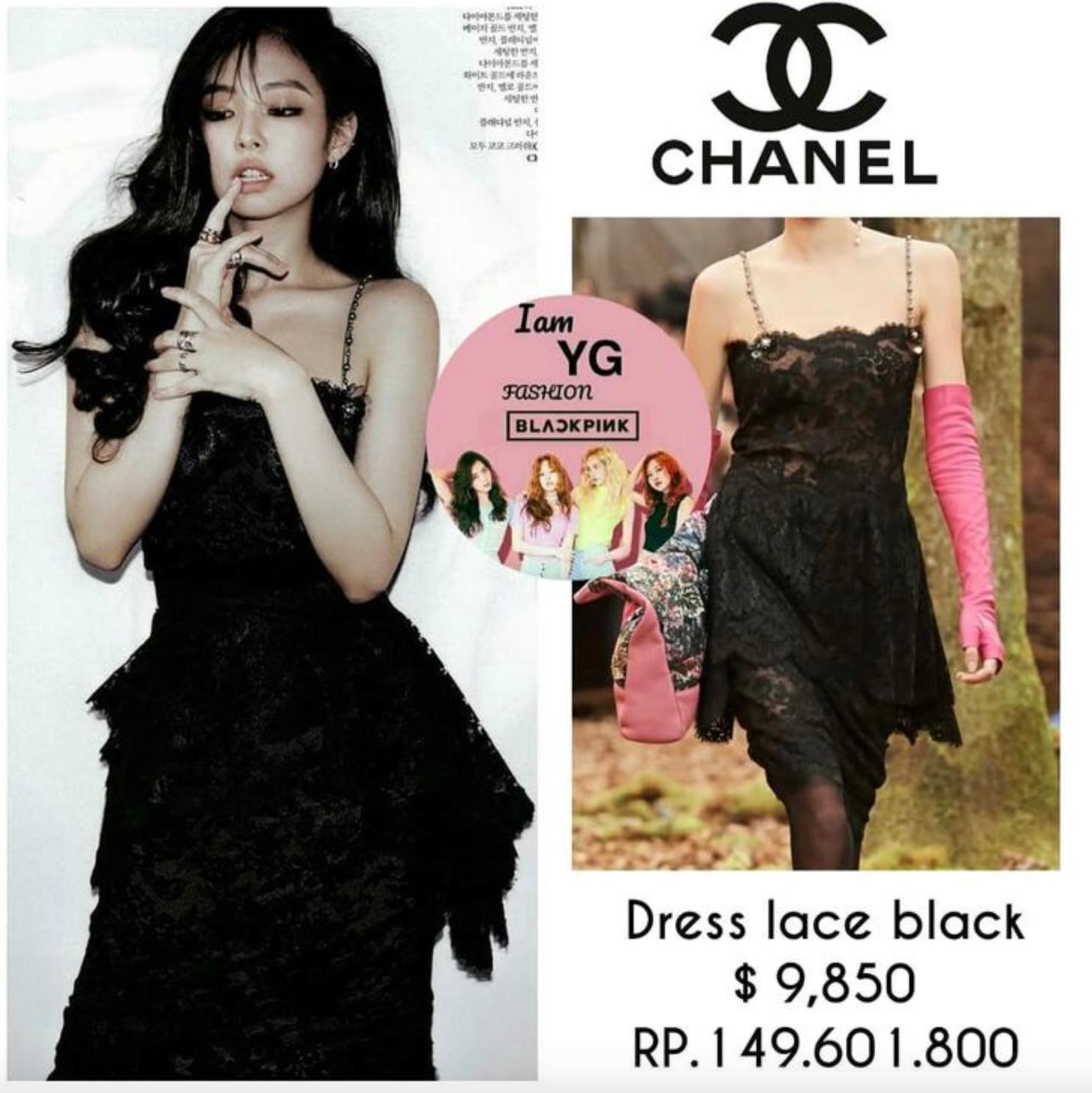 This stunning Chanel mini dress from the Fall/Winter 2018 collection is an elegant, celebrity-favorite piece seen on stars like Jennie Kim, Kaia Gerber and Margot Robbie. Crafted from delicate black lace with a sheer nude underlay, it features a