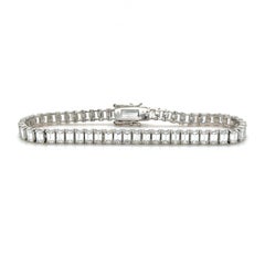 9.87 Carats Emerald Cut Diamond Tennis Bracelet