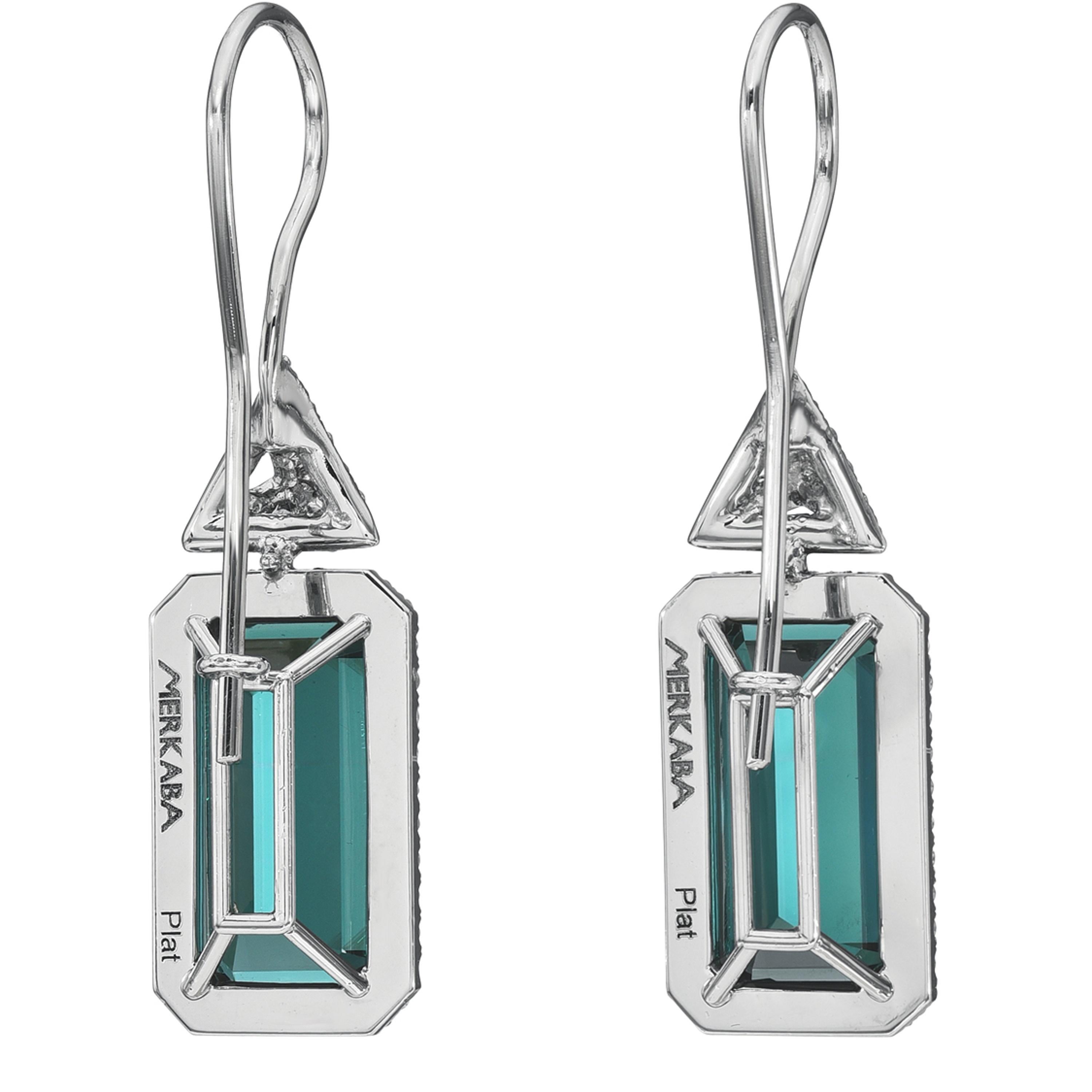 Donna Orecchini di platino con tormalina indicolita da 9,87 carati - Gioielli di lusso Beverly Hills in vendita