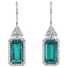 Orecchini di platino con tormalina indicolita da 9,87 carati - Gioielli di lusso Beverly Hills