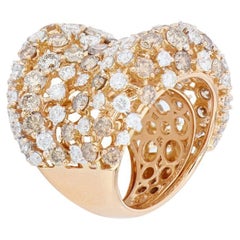 9.87 Ct Multi-Diamond Brilliant-Cut Fashion 18 K Gold Ring