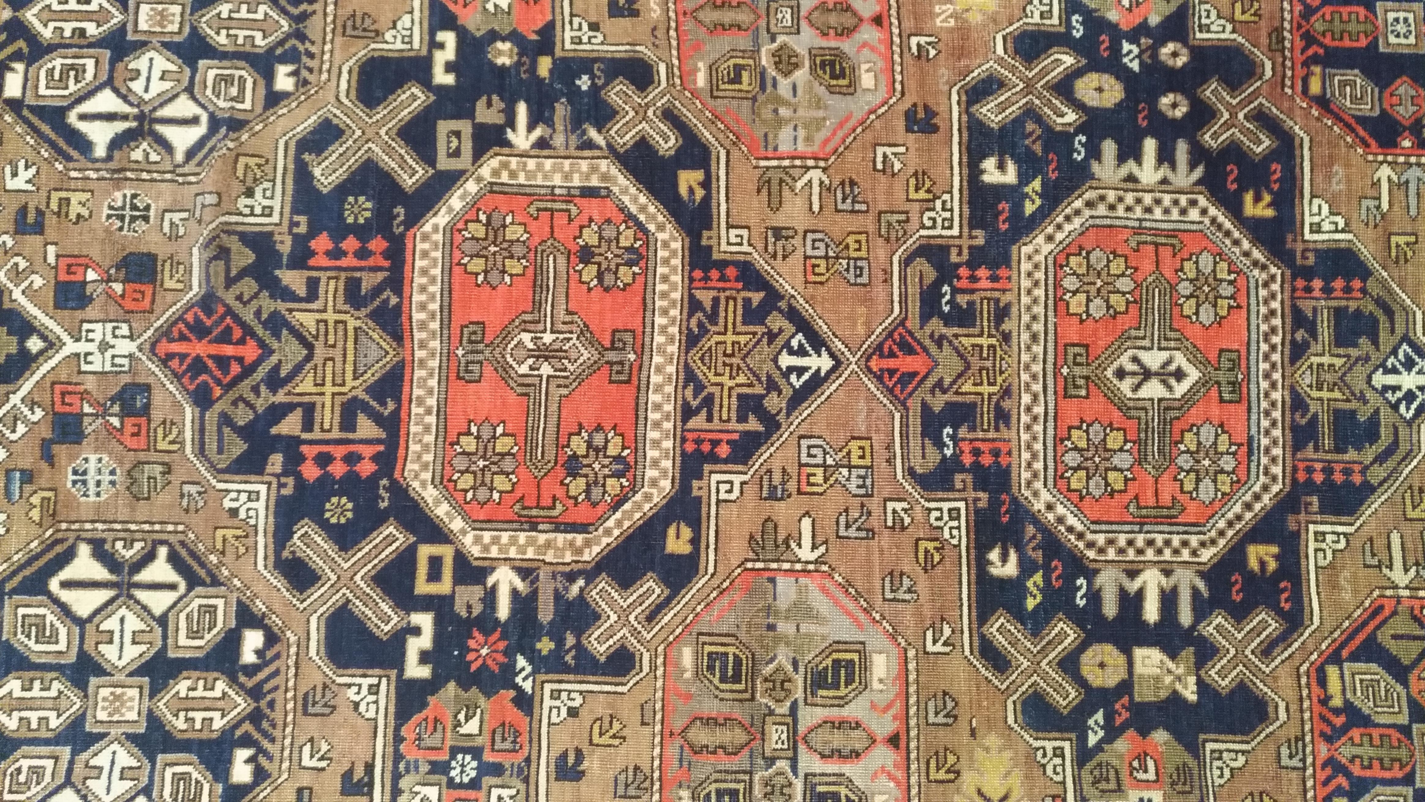 Hand-Knotted 987 - Nice Vintage Caucasian Conagand Rug For Sale