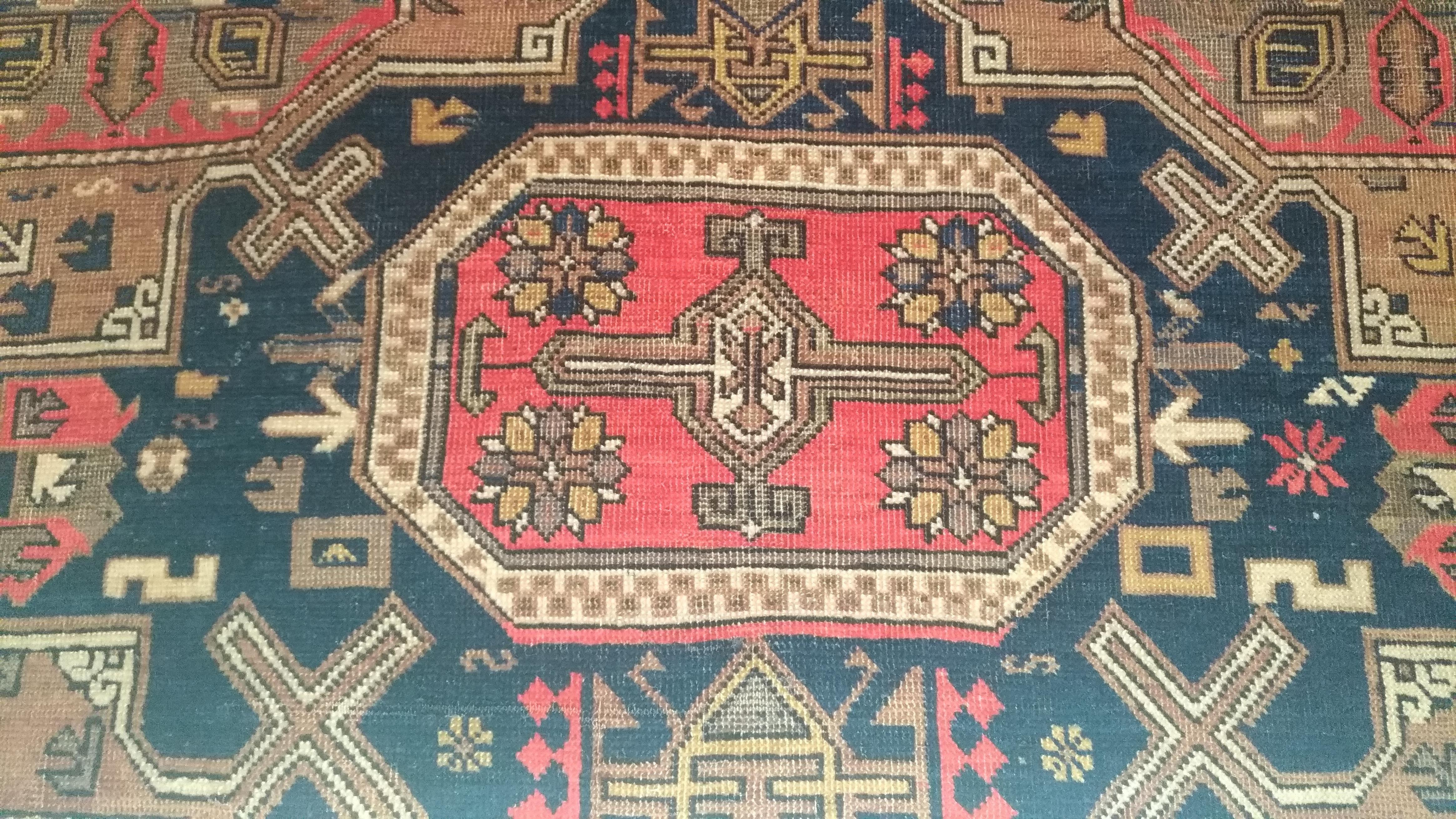Wool 987 - Nice Vintage Caucasian Conagand Rug For Sale