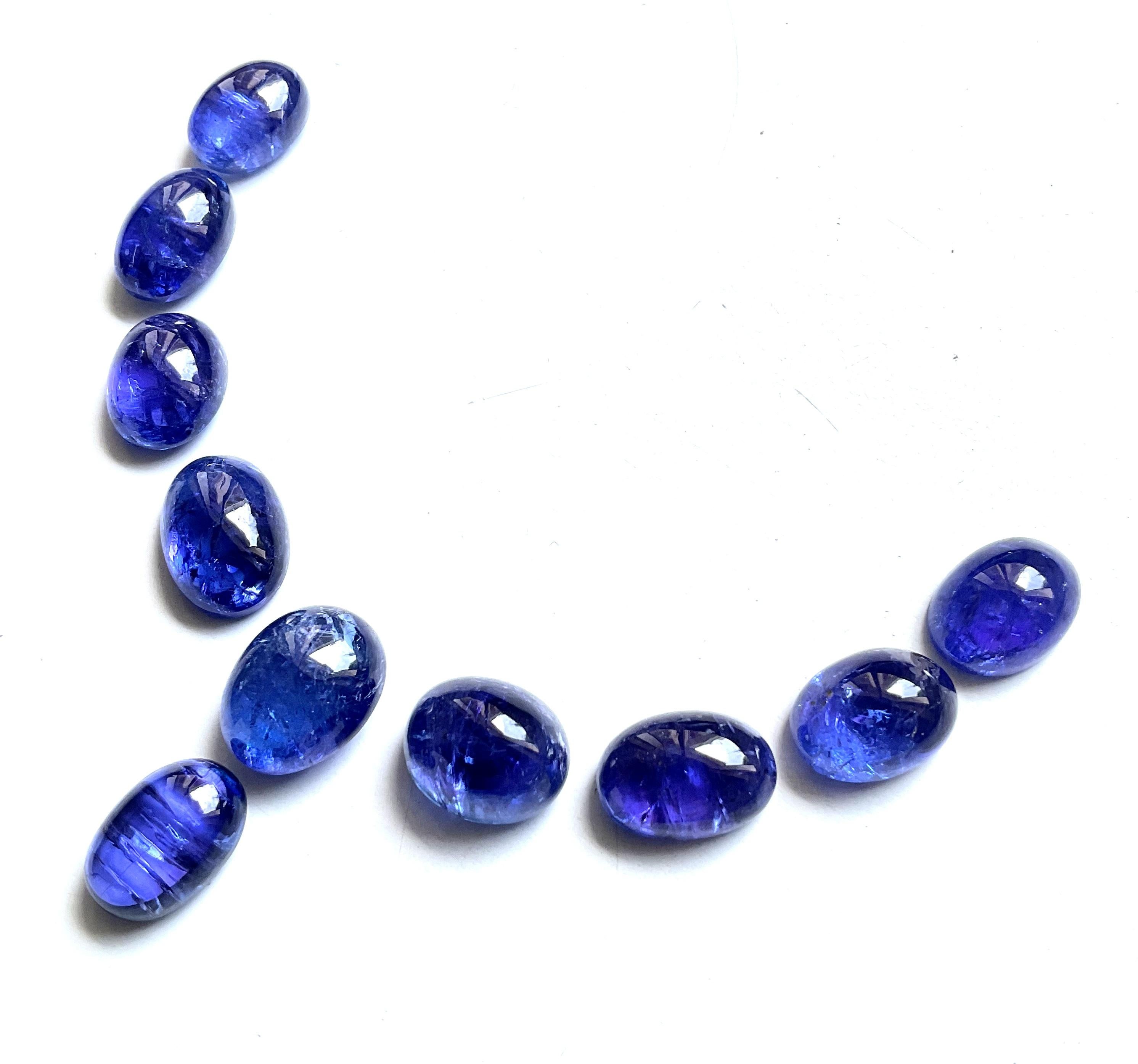 98.75 carats top quality tanzania tanzanite cabochon plain layout natural gem In New Condition In Jaipur, RJ