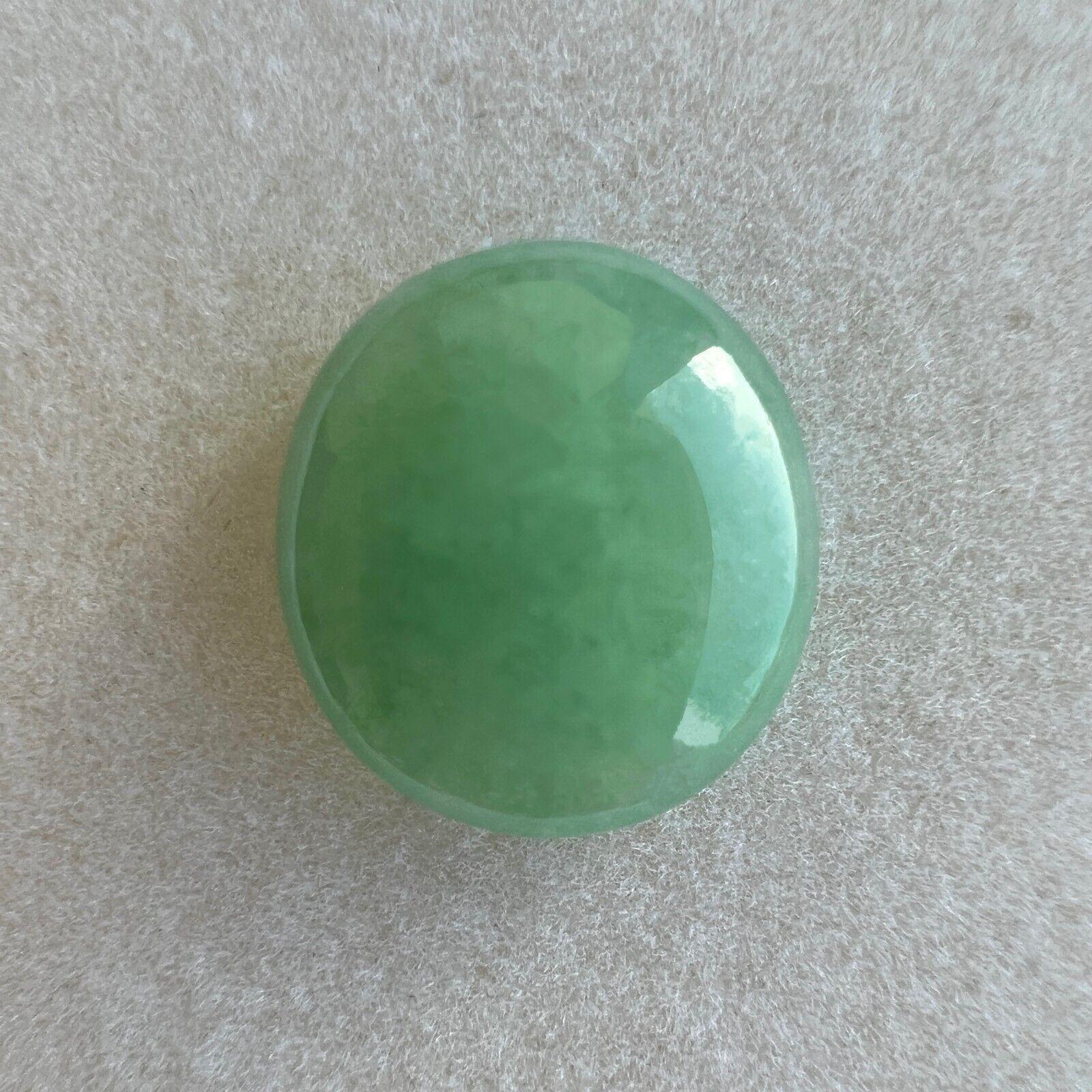 Oval Cut 9.87ct Green Jadeite Jade IGI Certified Natural ‘A’ Grade Oval Cabochon Gem For Sale