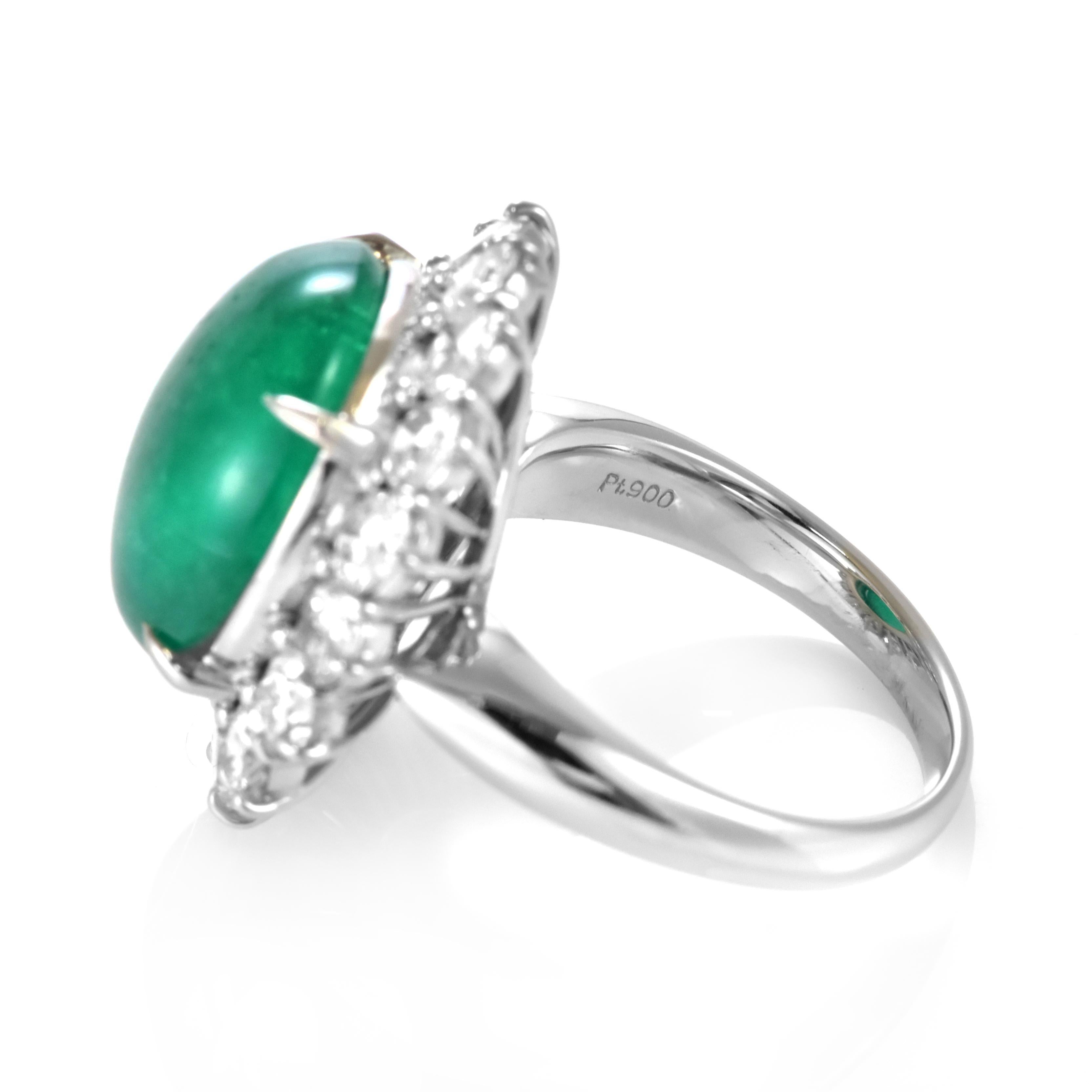 Anello con smeraldo naturale Colombain da 9,88 carati e diamanti in platino in vendita 6