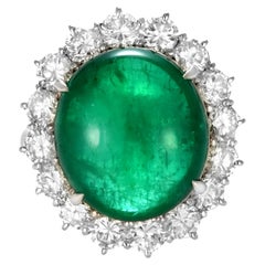 Anello con smeraldo naturale Colombain da 9,88 carati e diamanti in platino