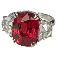 9.88 Carat Spinel Burma No Heat And Diamond Engagement Ring. Gubelin Certified.