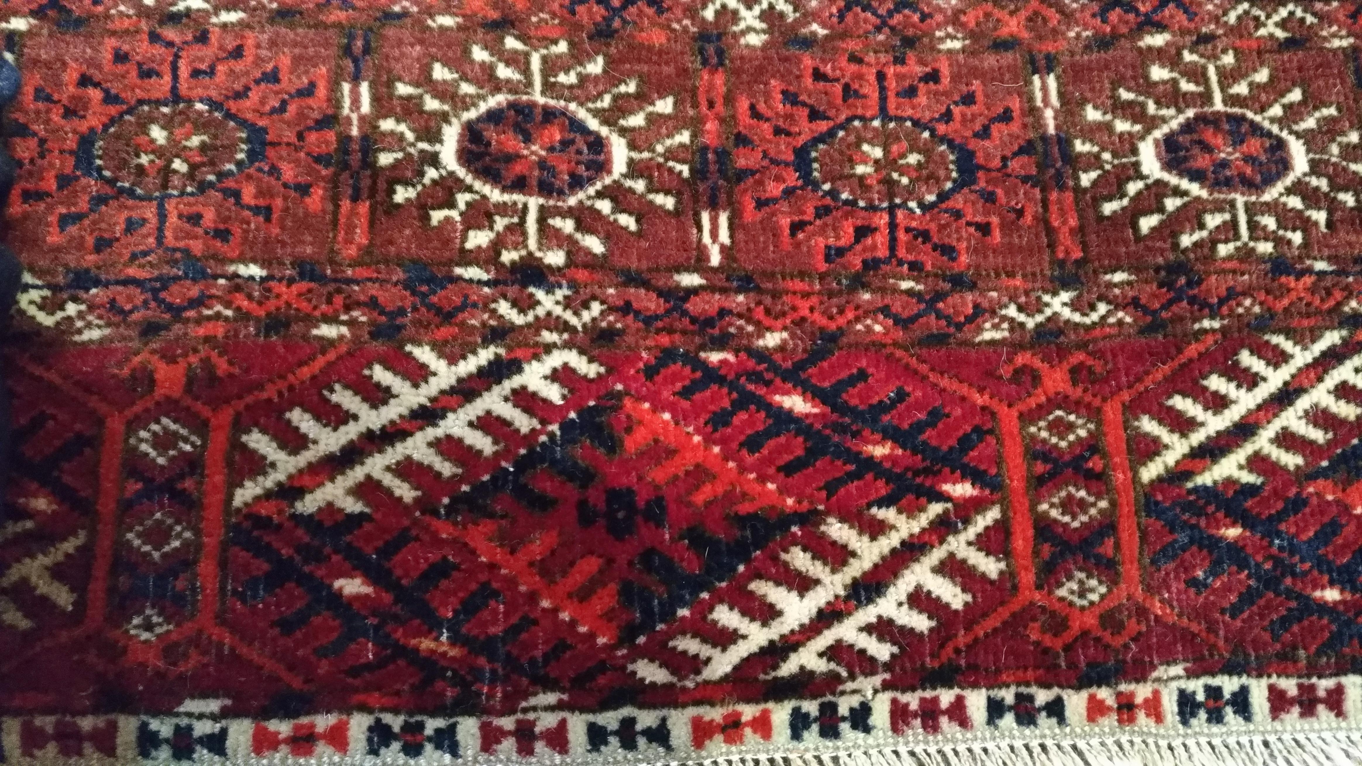 Hand-Knotted 989 -19th Century Boukara Carpet For Sale