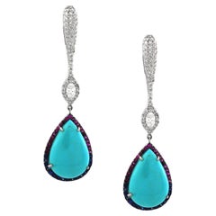 9.89 cts of Turquoise Drop Earrings
